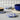 Rock Set of 4 Round Coasters, Cobalt Blue and White